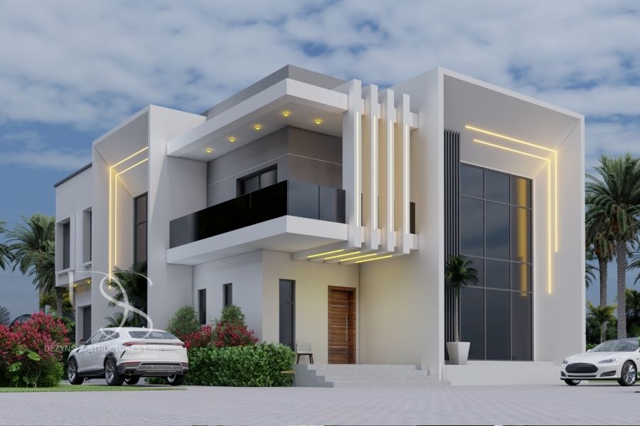 Plan BEDU25-5Bedroom Duplex on 640 Sq.m Land
