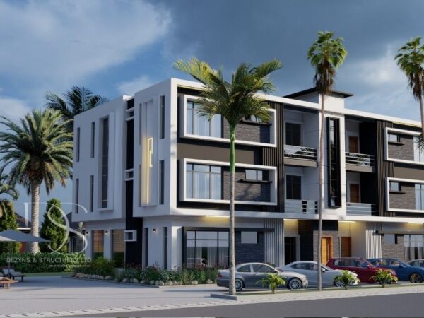 Plan CHFL06-3Bedroom Flats Design Sitting on a 750 Sq.m Land