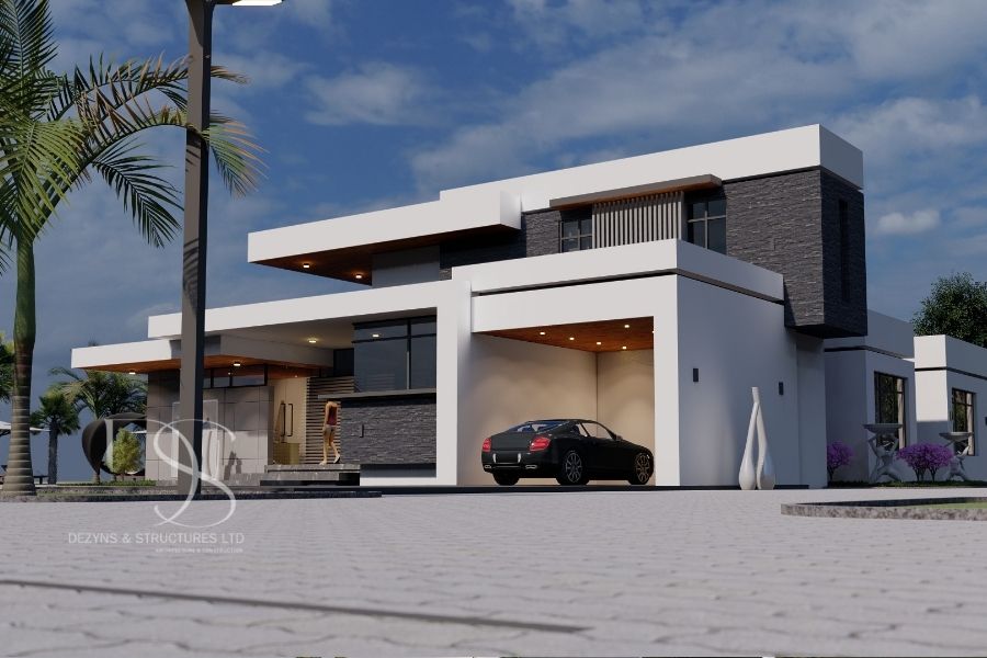 Plan JUBU06- 5 Bedroom Bungalow with Pent Floor on 970sq.m