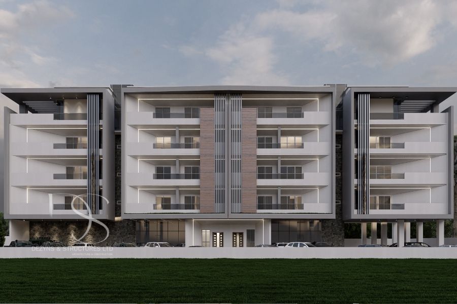 Plan TOFLE26-12 Units of 2-Bedroom Flats & 2 Penthouse Suites on 1,600 Sq.m Land