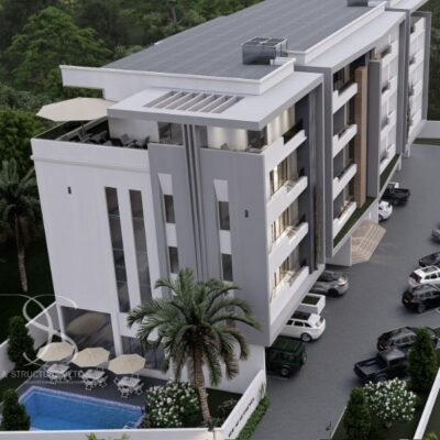 Plan TOFLE26-12 Units of 2-Bedroom Flats & 2 Penthouse Suites on 1,600 Sq.m Land