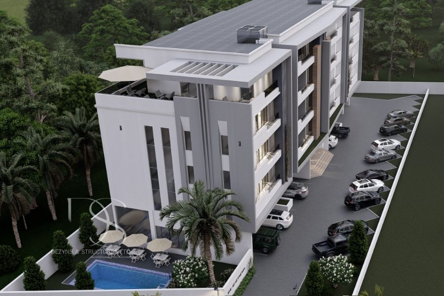 Plan TOFLE26-12 Units of 2-Bedroom Flats & 2 Penthouse Suites on 1,600 Sq.m Land