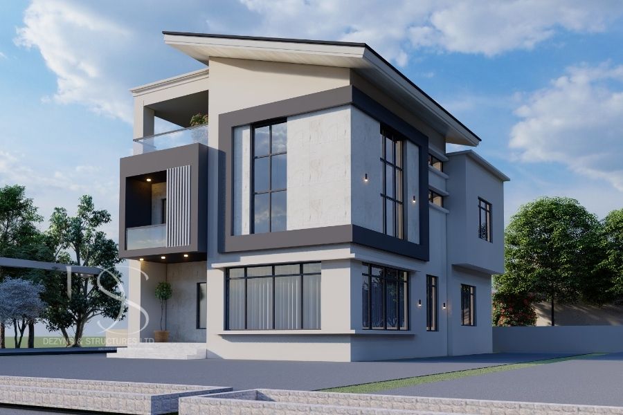 Plan TJDU51-5Bedroom Duplex Design on 350sq.m Land