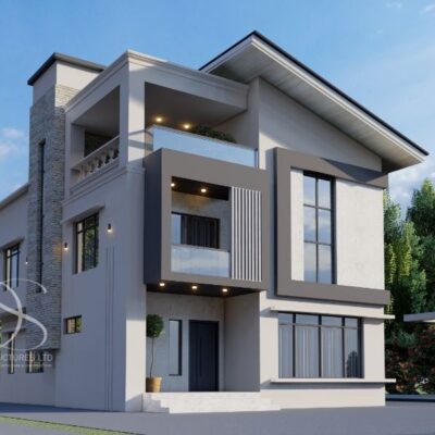Plan TJDU51-5Bedroom Duplex Design on 350sq.m Land