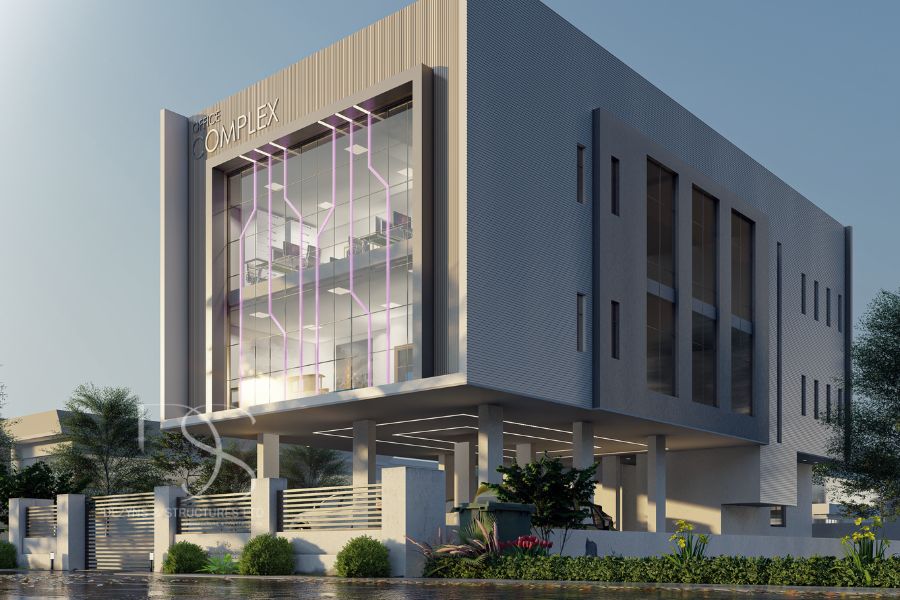 Plan OOOF03-Office and Residential Complex – 8 Office Spaces & 2 Self-Contained Units on 450 Sq.m Land