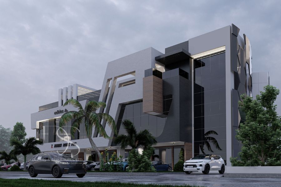 Plan PEMA04-Shopping Mall with Multipurpose Hall, Restaurants, Lounge & Basement Parking on 2,450 Sq.m Land