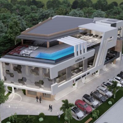 Plan PEMA04-Shopping Mall with Multipurpose Hall, Restaurants, Lounge & Basement Parking on 2,450 Sq.m Land