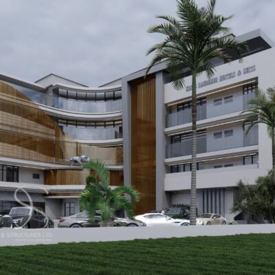 Plan RAHO15-30Room Hotel with 3 Units of 1-Bedroom Duplex Apartments on 2,500 Sq.m Land