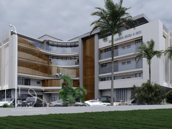 Plan RAHO15-30Room Hotel with 3 Units of 1-Bedroom Duplex Apartments on 2,500 Sq.m Land