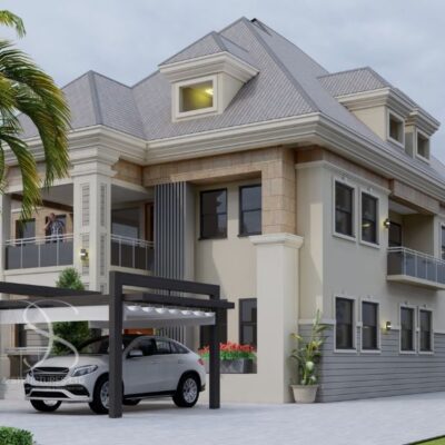 Plan SUDU61-5Bedroom Duplex with Basement, Pool & Separate BQ on 860 Sq.m