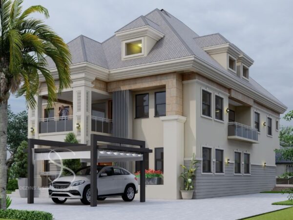 Plan SUDU61-5Bedroom Duplex with Basement, Pool & Separate BQ on 860 Sq.m