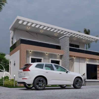 Plan TOBU09-4Bedroom Bungalow with Pent Floor on 350sq.m Land
