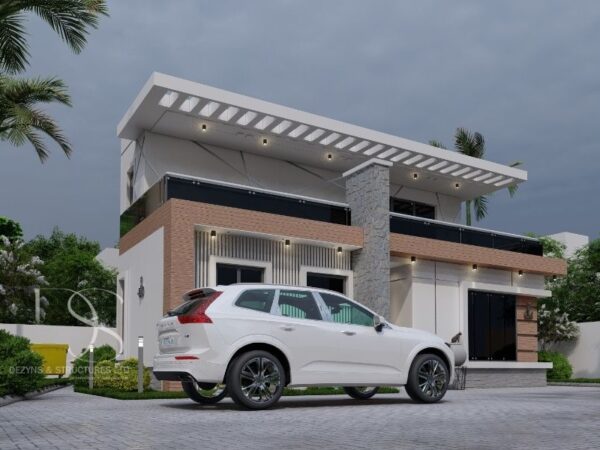 Plan TOBU09-4Bedroom Bungalow with Pent Floor on 350sq.m Land