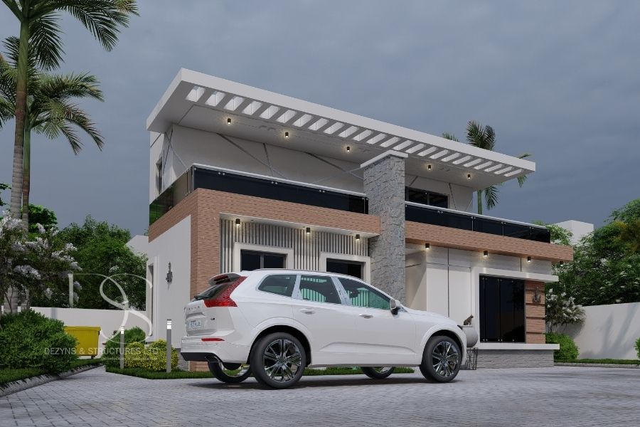 Plan TOBU09-4Bedroom Bungalow with Pent Floor on 350sq.m Land