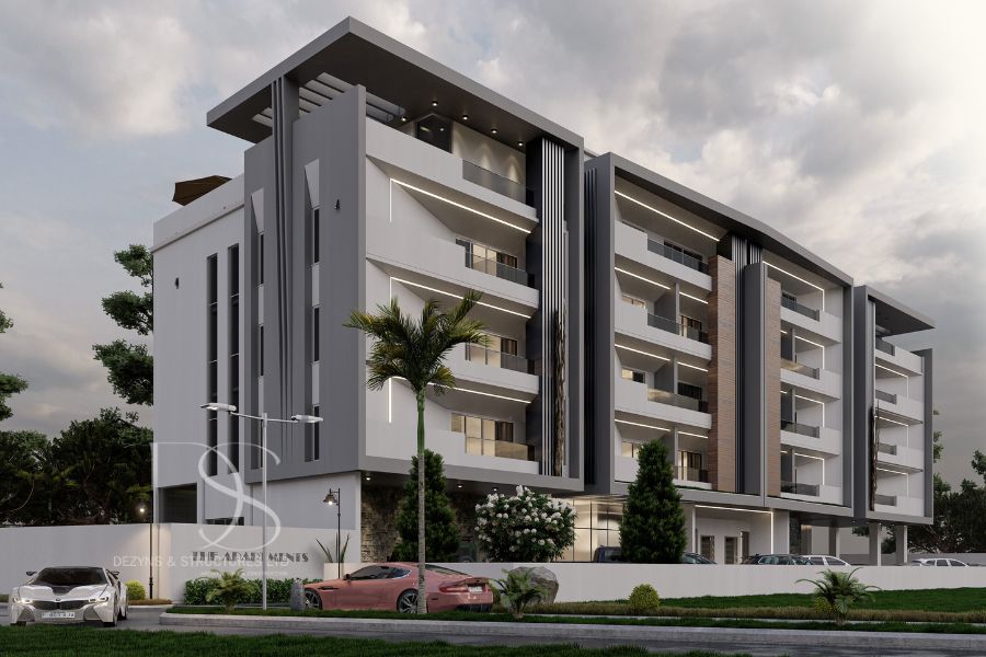 Plan TOFL26-12 Units of 2Bedroom Flats with 2 Units of 3Bedroom Penthouse Apartments on 1,600 Sq.m Land