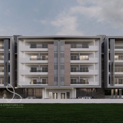 Plan TOFL26-12 Units of 2Bedroom Flats with 2 Units of 3Bedroom Penthouse Apartments on 1,600 Sq.m Land
