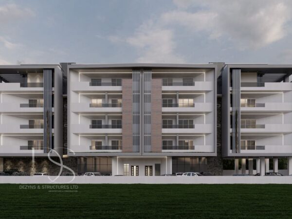 Plan TOFL26-12 Units of 2Bedroom Flats with 2 Units of 3Bedroom Penthouse Apartments on 1,600 Sq.m Land