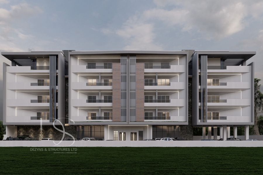 Plan TOFL26-12 Units of 2Bedroom Flats with 2 Units of 3Bedroom Penthouse Apartments on 1,600 Sq.m Land