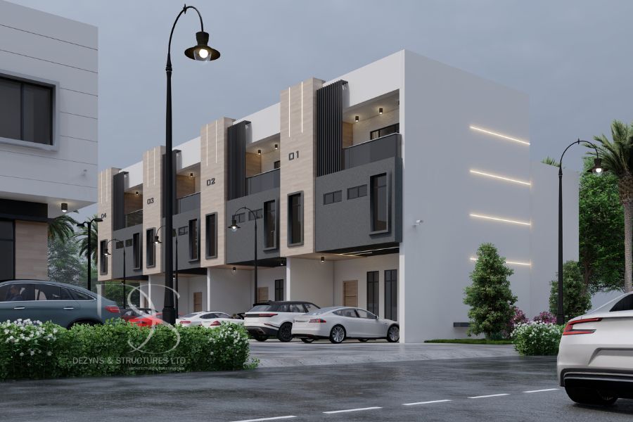 Plan VDTE11-4 Units of 5Bedroom Terrace Homes & 4 Units of 5Bedroom Semi-Detached Duplexes on 1,400 Sq.m Land
